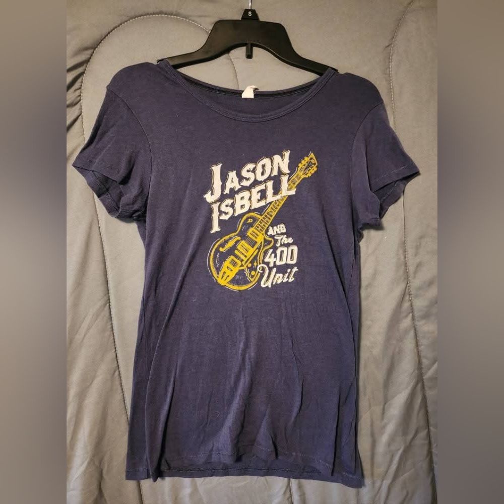 Navy Graphic T-Shirt with Yellow Guitar Print